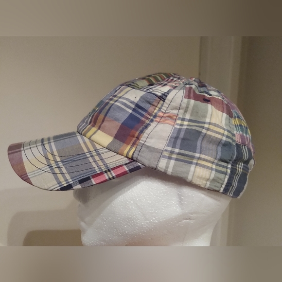 Polo Ralph Lauren Madras Cotton Plaid Patchwork Oxford Lined Hat Cap - Picture 2 of 7